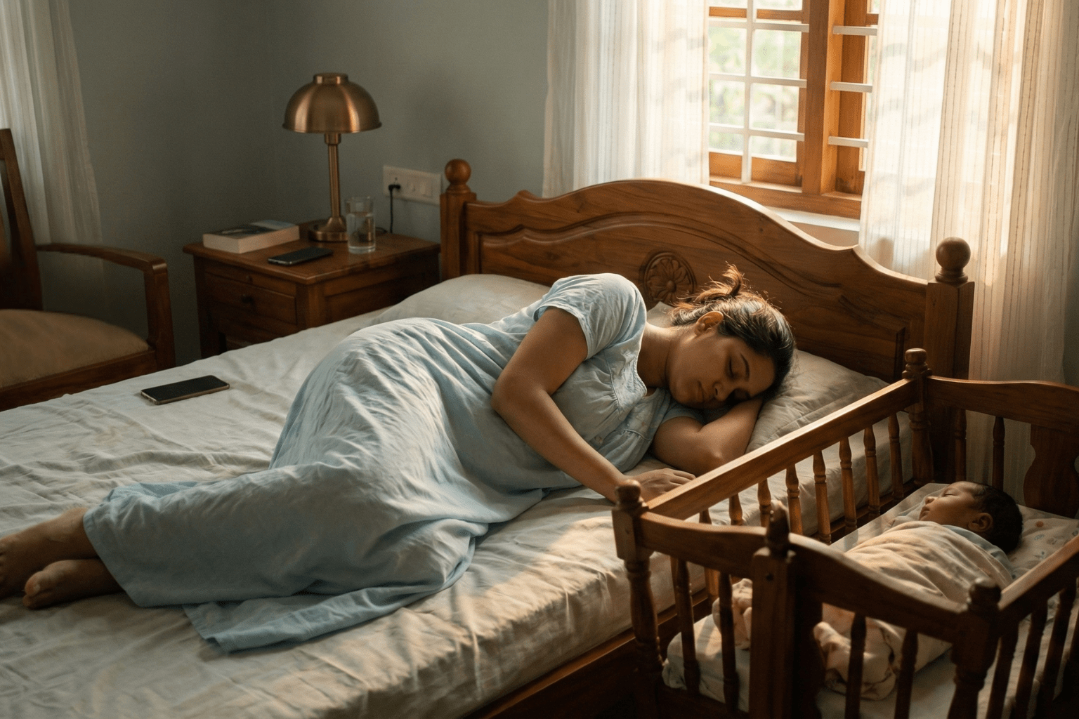 Recharging during the fourth trimester with a quick postpartum power nap.